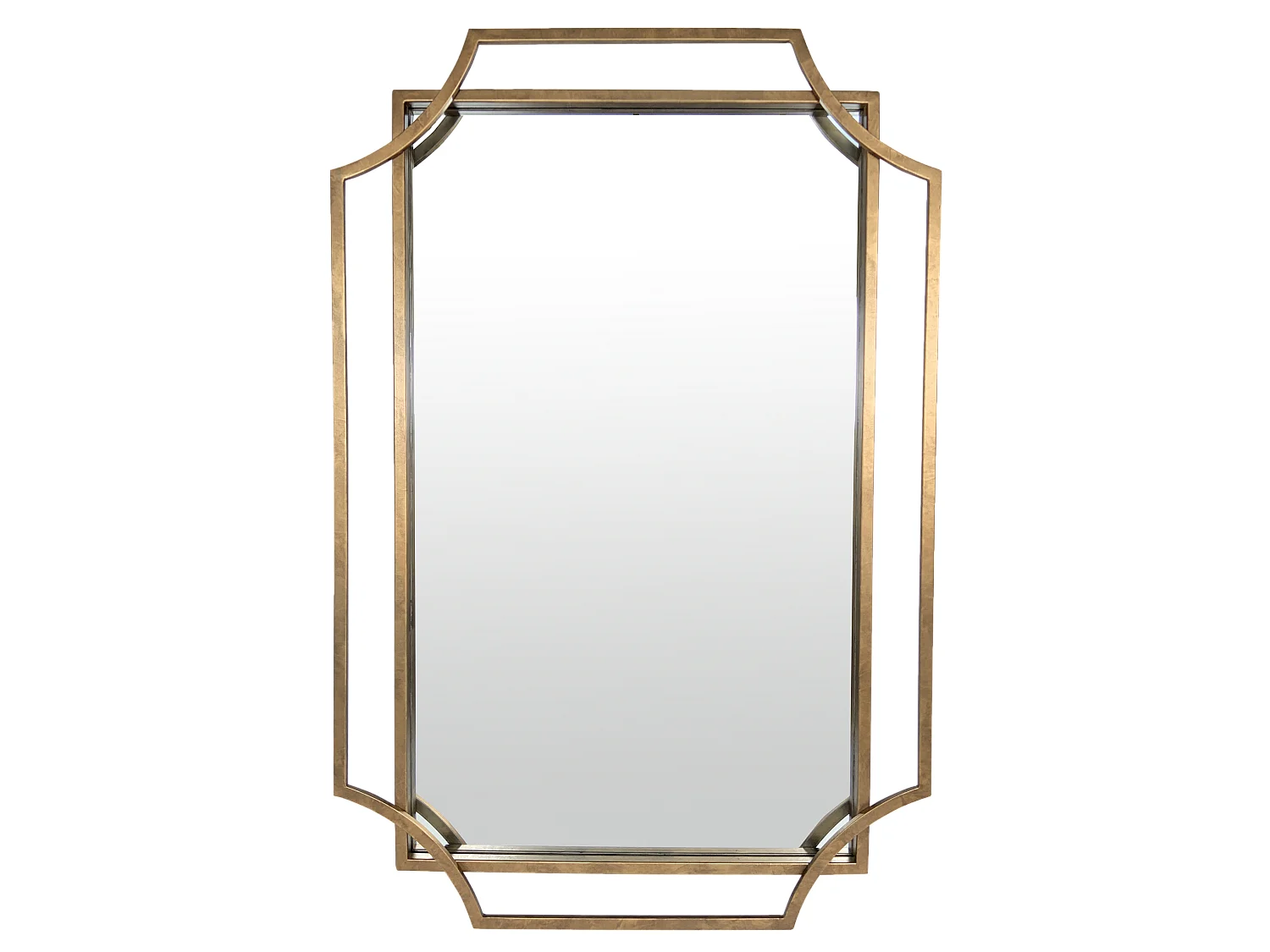 Miroir art déco en métal doré 60x90cm