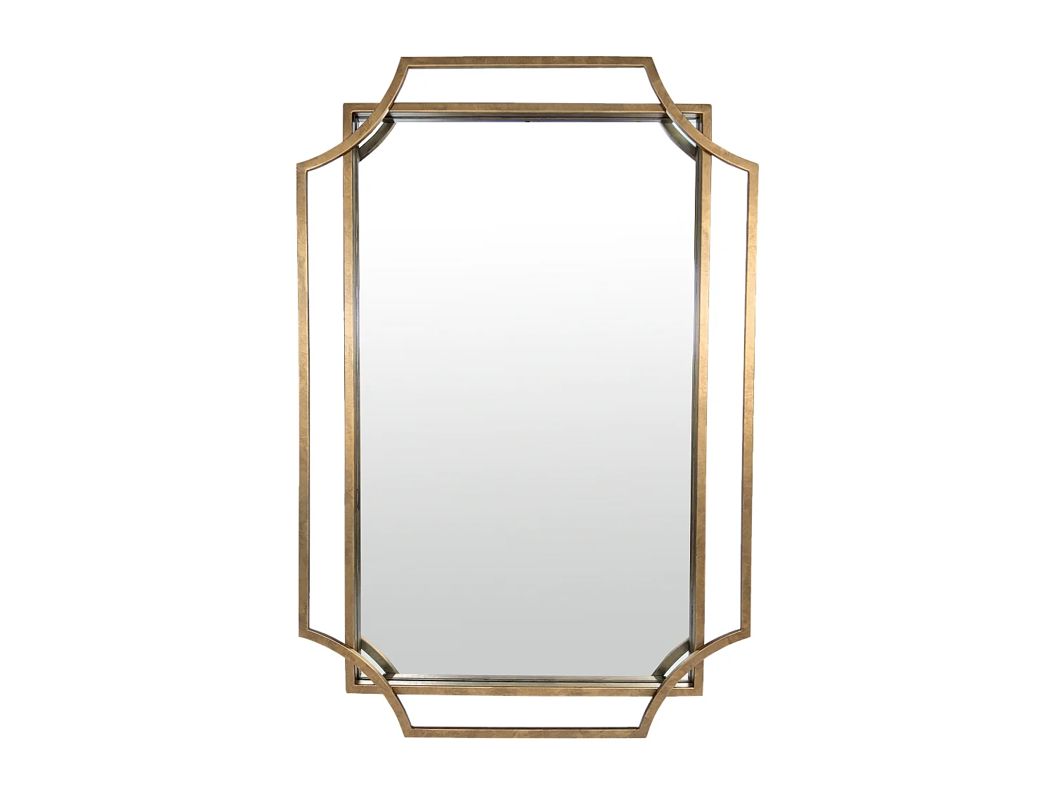 Miroir art déco en métal doré 60x90cm