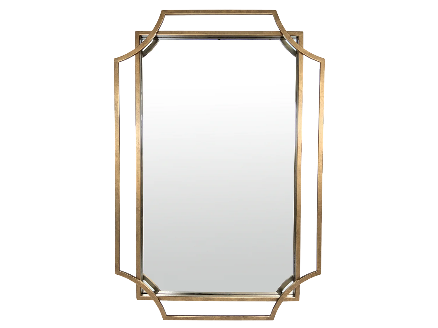 Miroir art déco en métal doré 60x90cm