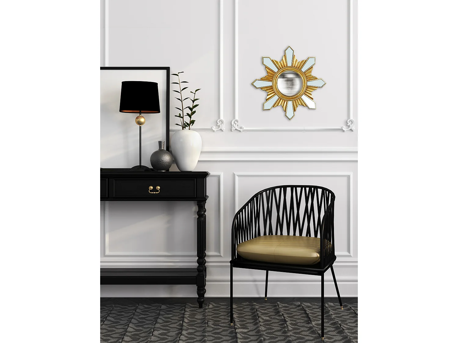 Miroir soleil rond convexe 35cm