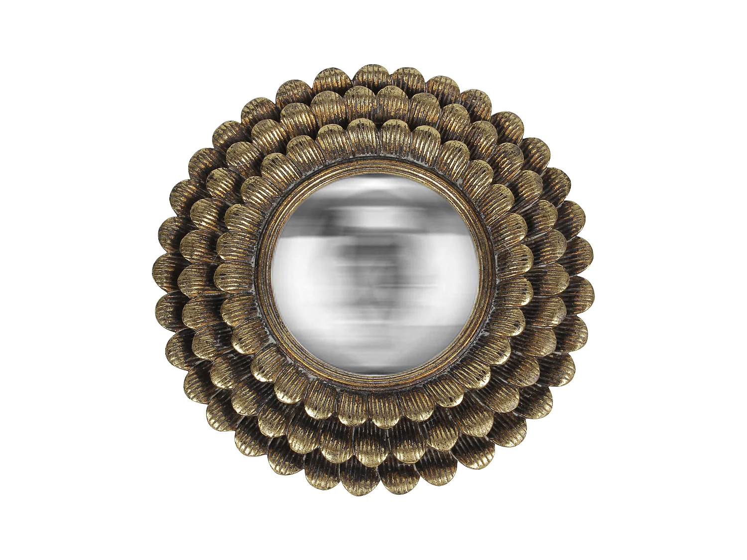 Miroir soleil convexe doré 20cm