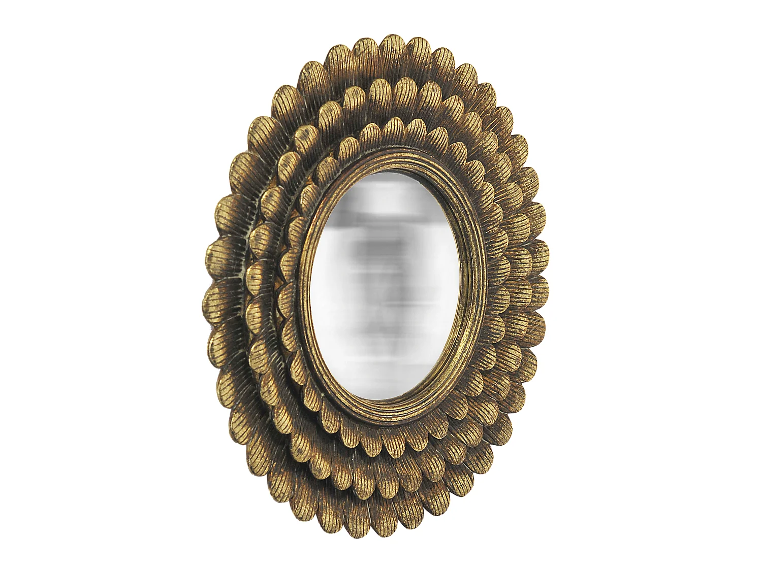 Miroir soleil convexe doré 20cm