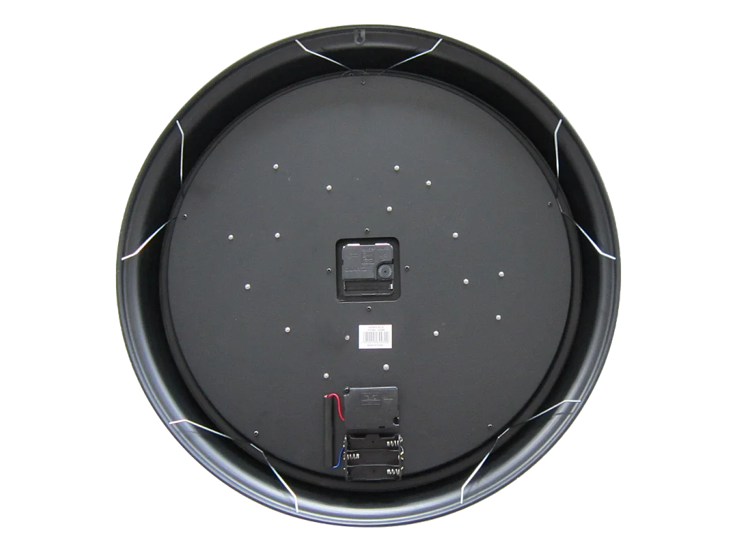 Horloge ronde noire et dorée mécanisme apparent 52x9x52cm