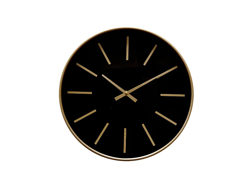 Horloge noire et dorée 30,5x30,5x4cm