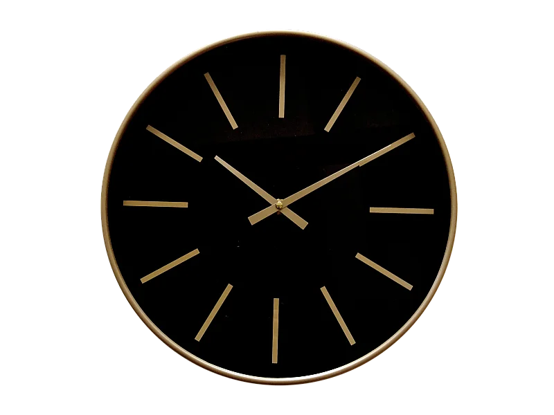 Horloge noire et dorée 30,5x30,5x4cm