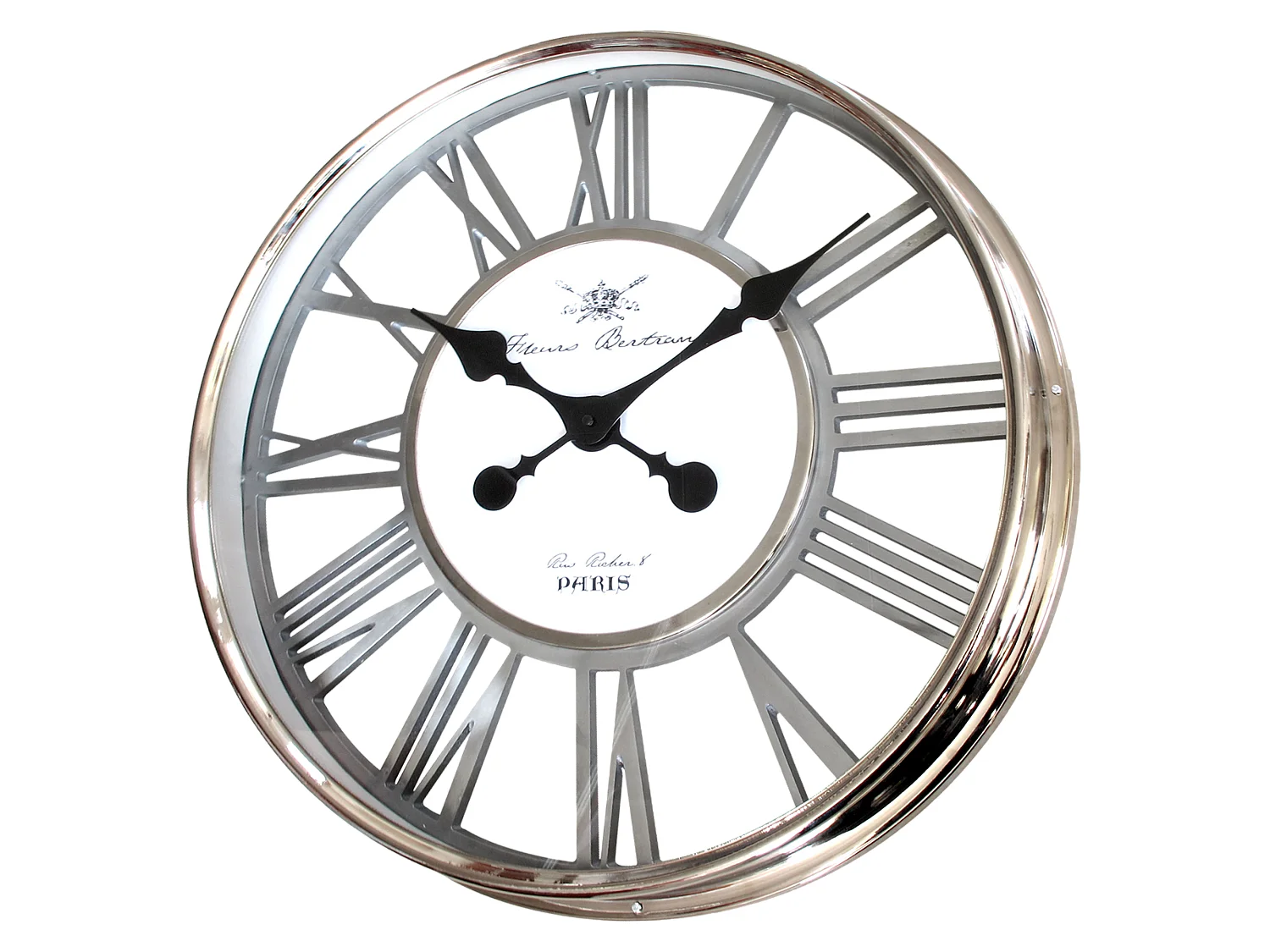 Horloge chrome ajourée 56cm