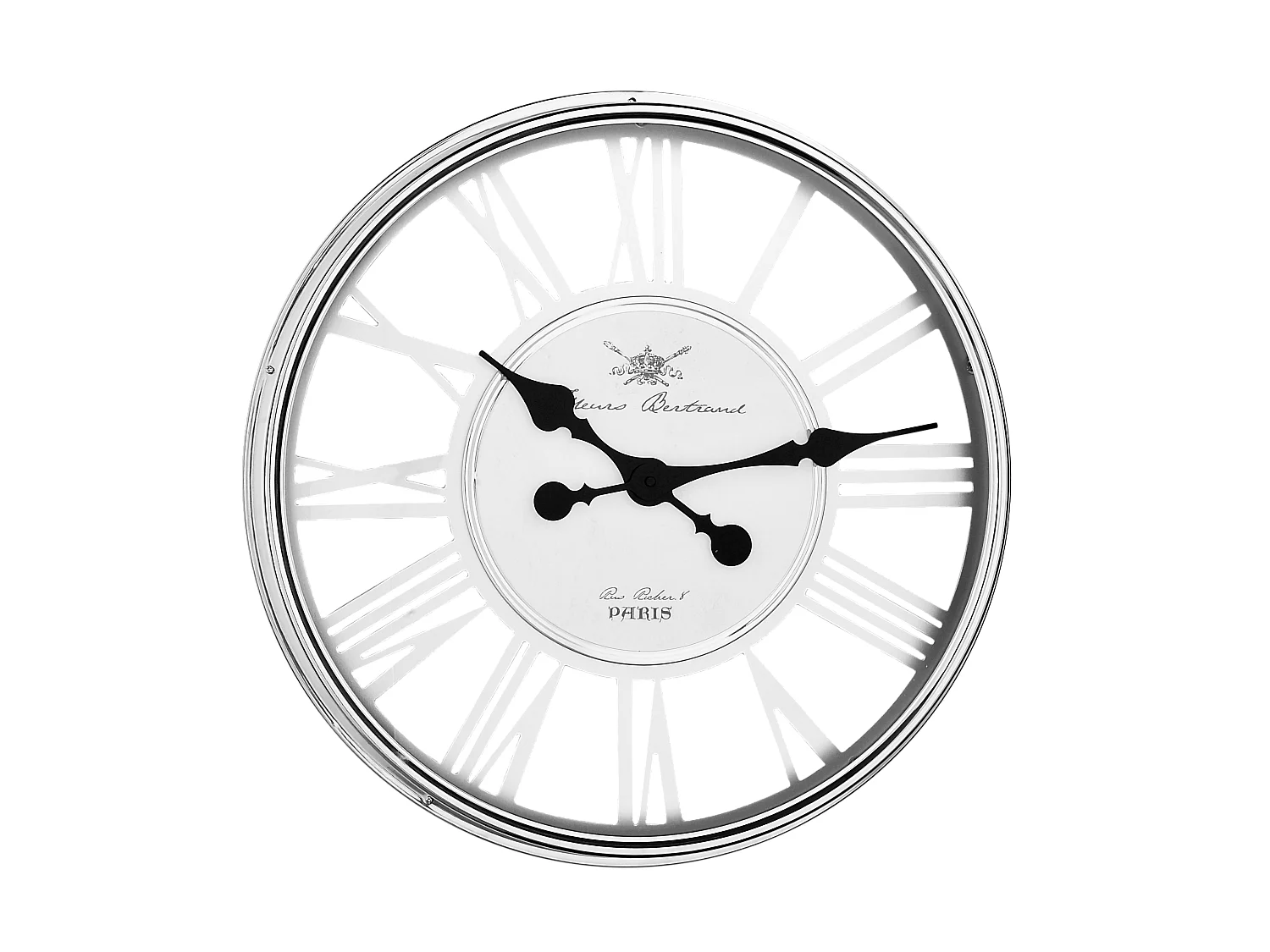 Horloge chrome ajourée 56cm