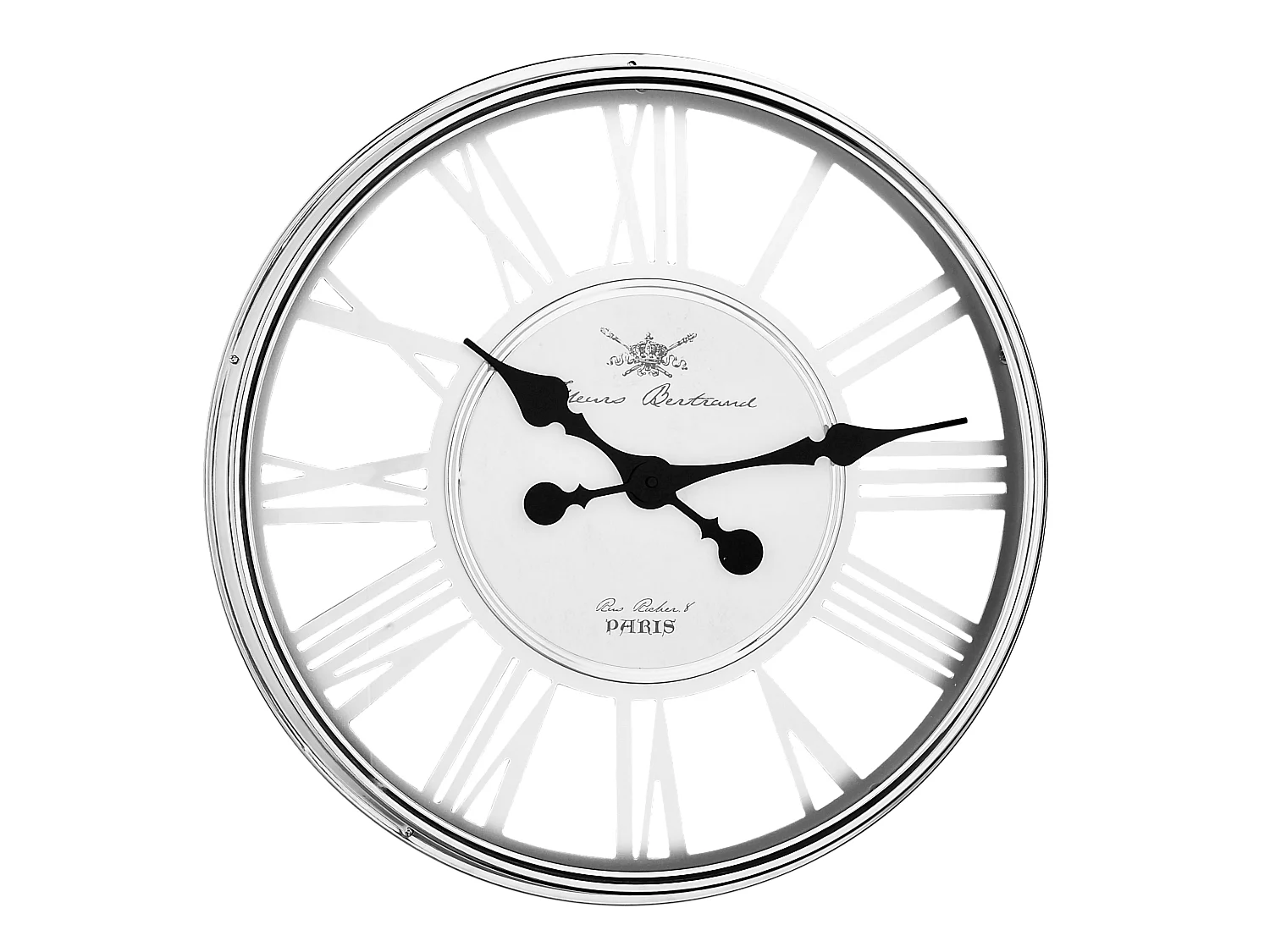 Horloge chrome ajourée 56cm