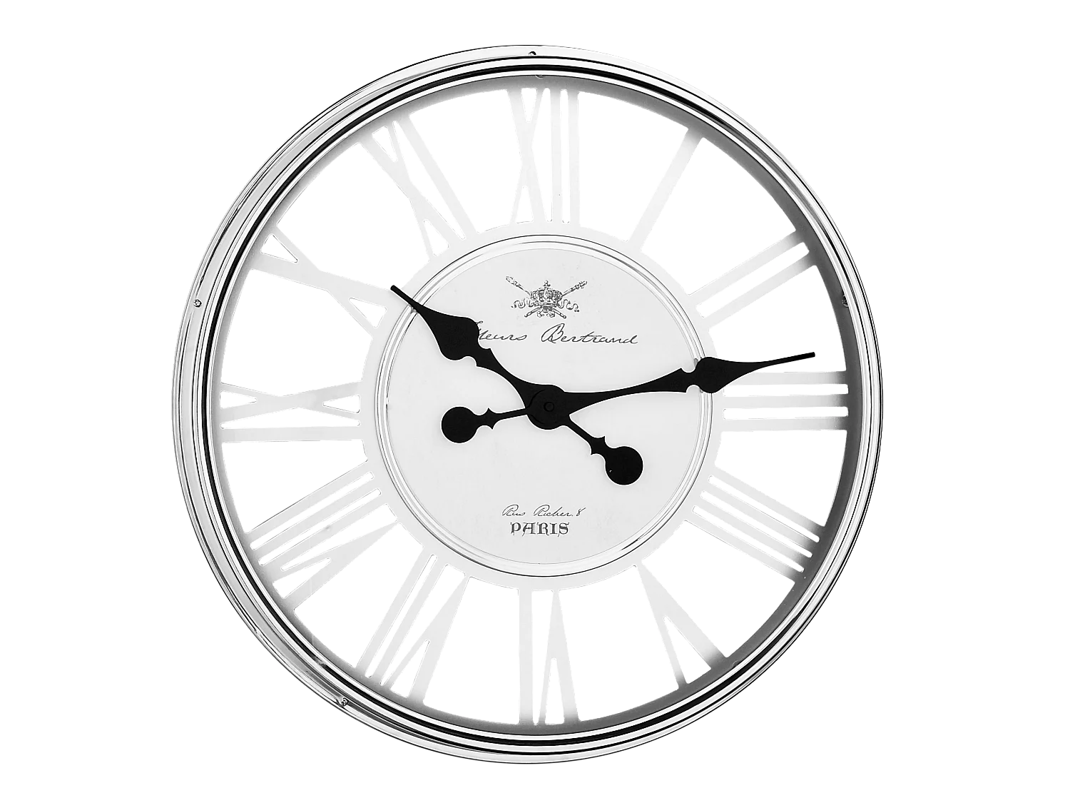 Horloge chrome ajourée 56cm