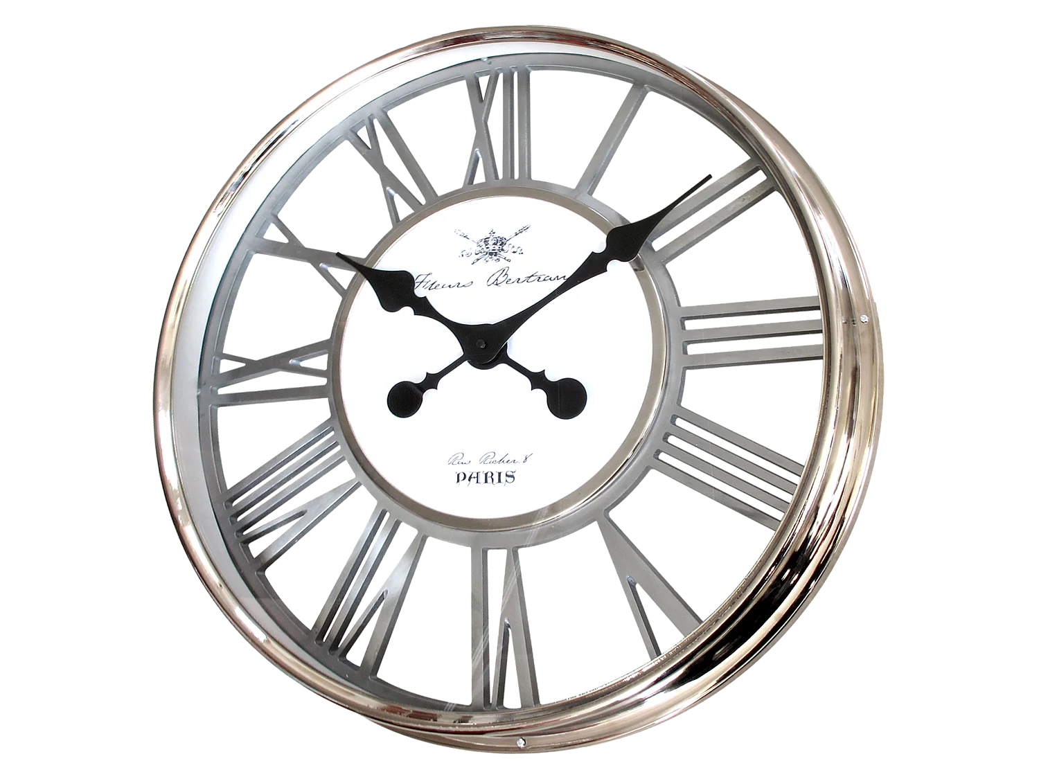 Horloge chrome ajourée 56cm