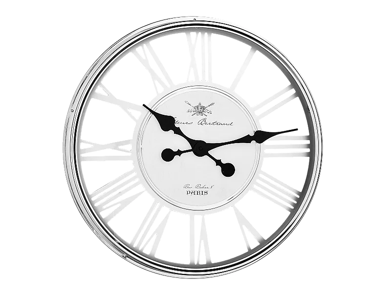 Horloge chrome ajourée 56cm