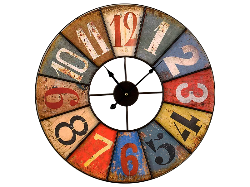 Horloge ronde ajourée en métal 58cm