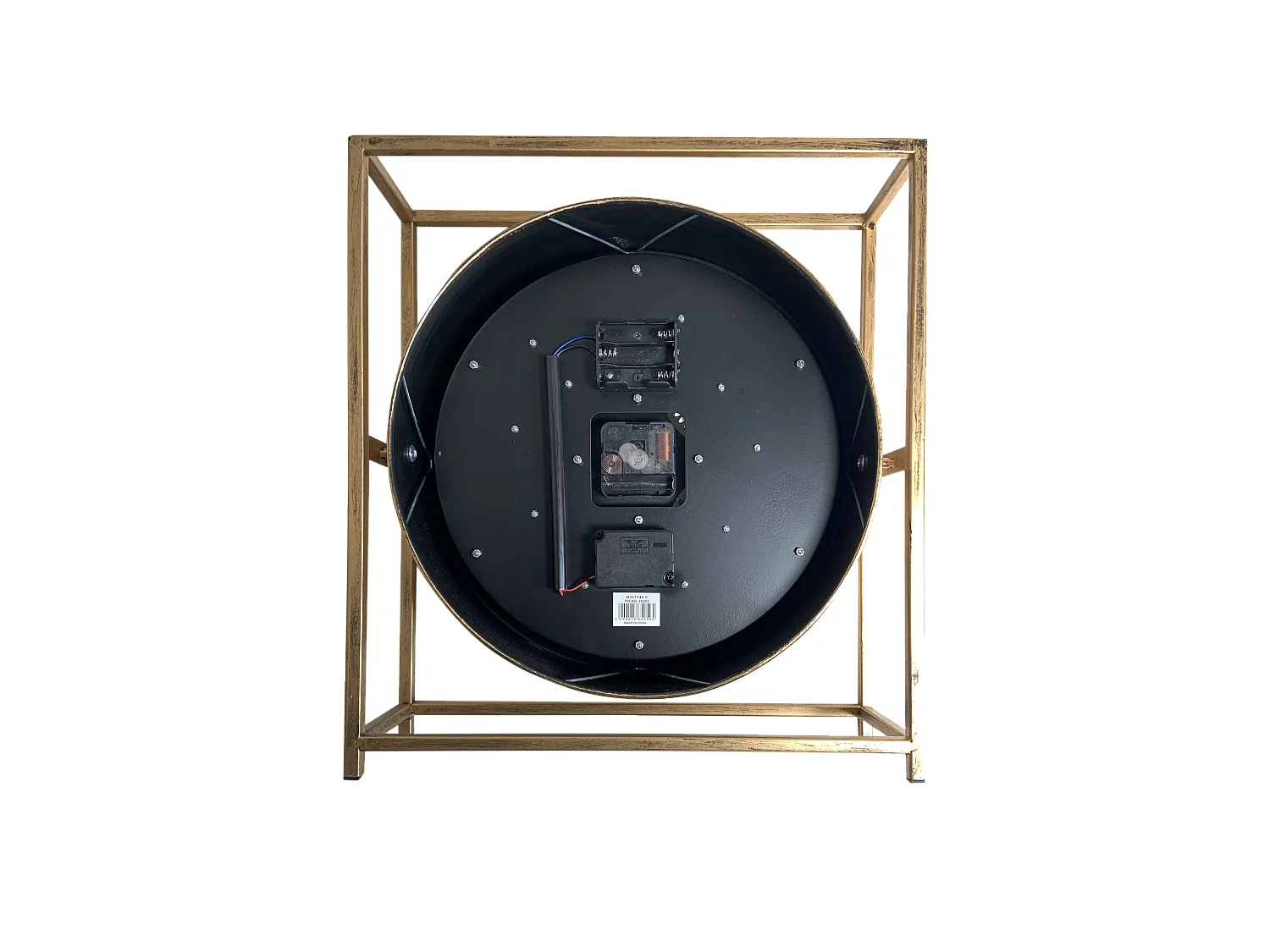 Horloge à mécanisme encadrée métal doré 38x11x42cm