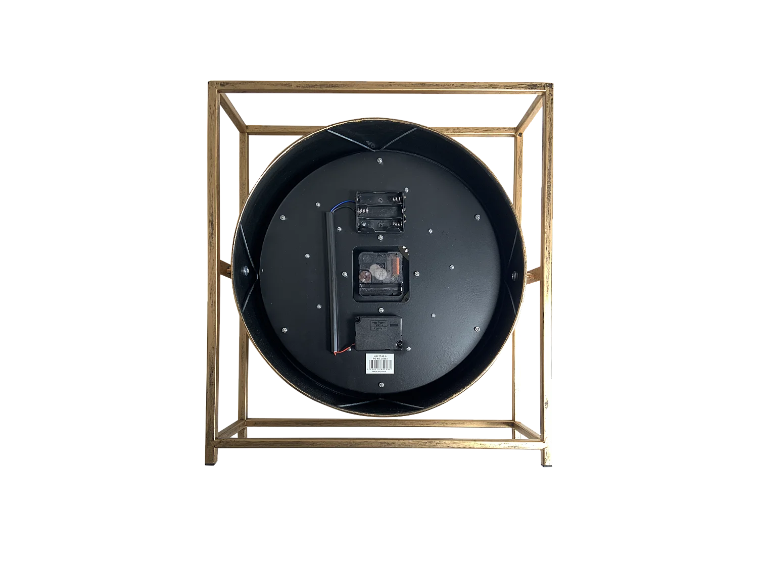 Horloge à mécanisme encadrée métal doré 38x11x42cm