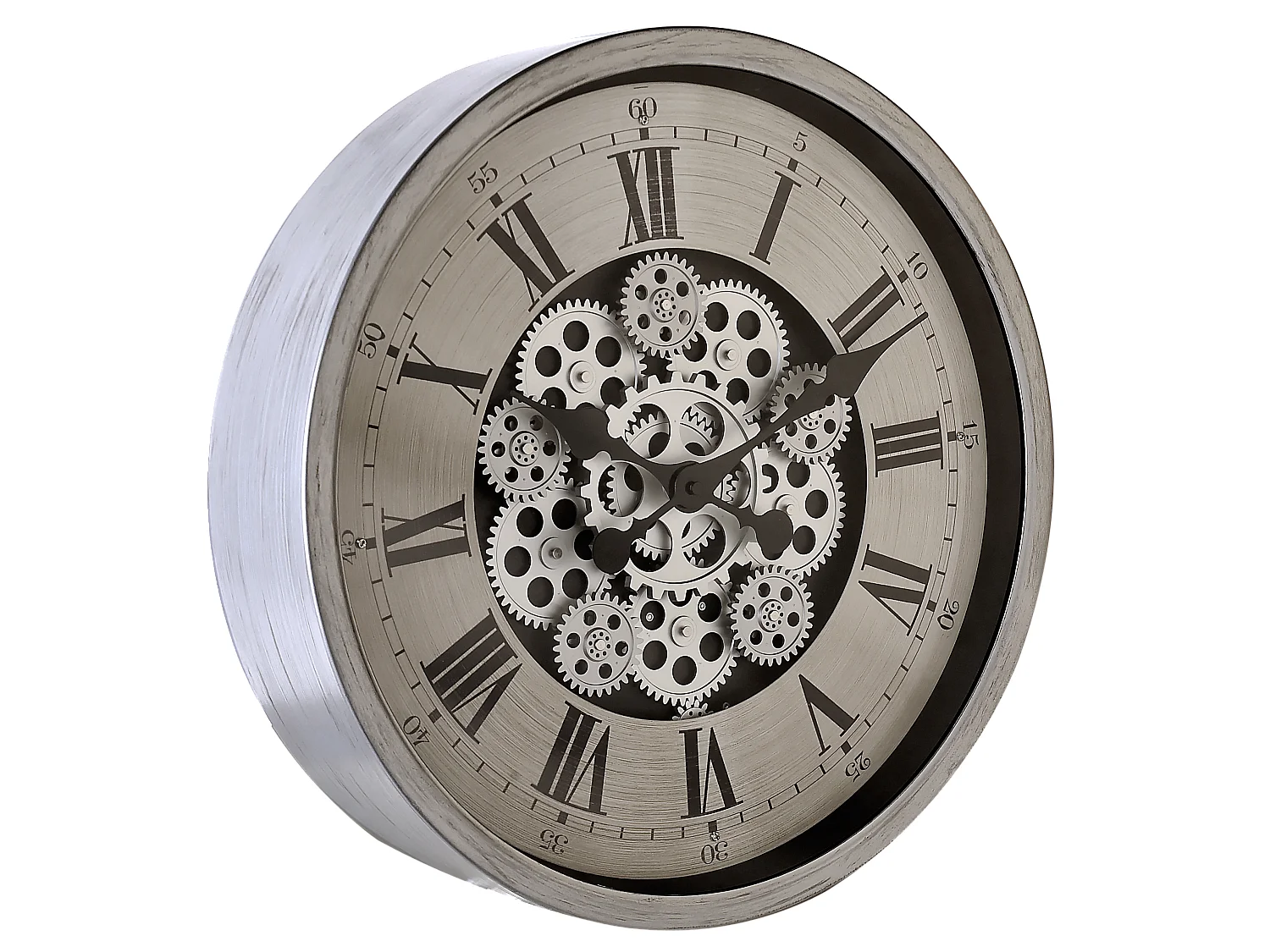 Horloge ronde mécanisme apparent 46x46x8,5cm