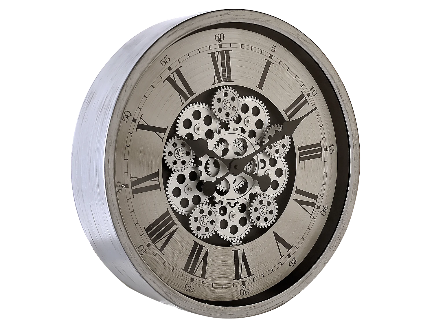 Horloge ronde mécanisme apparent 46x46x8,5cm