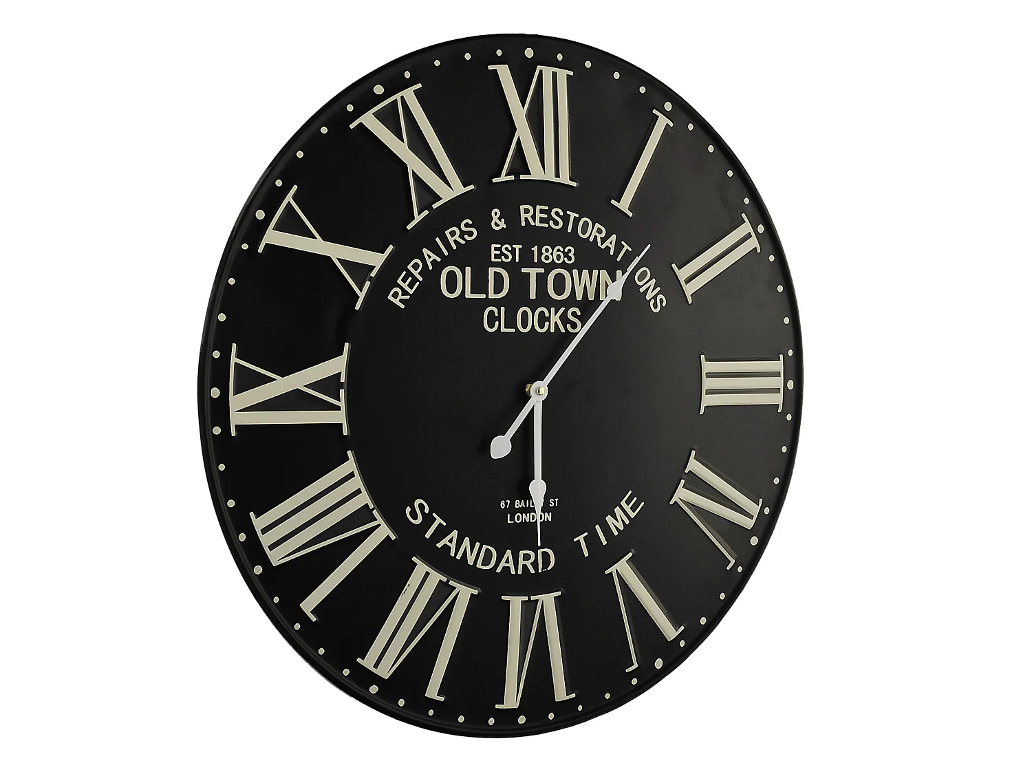 Horloge ronde métal noir 58cm