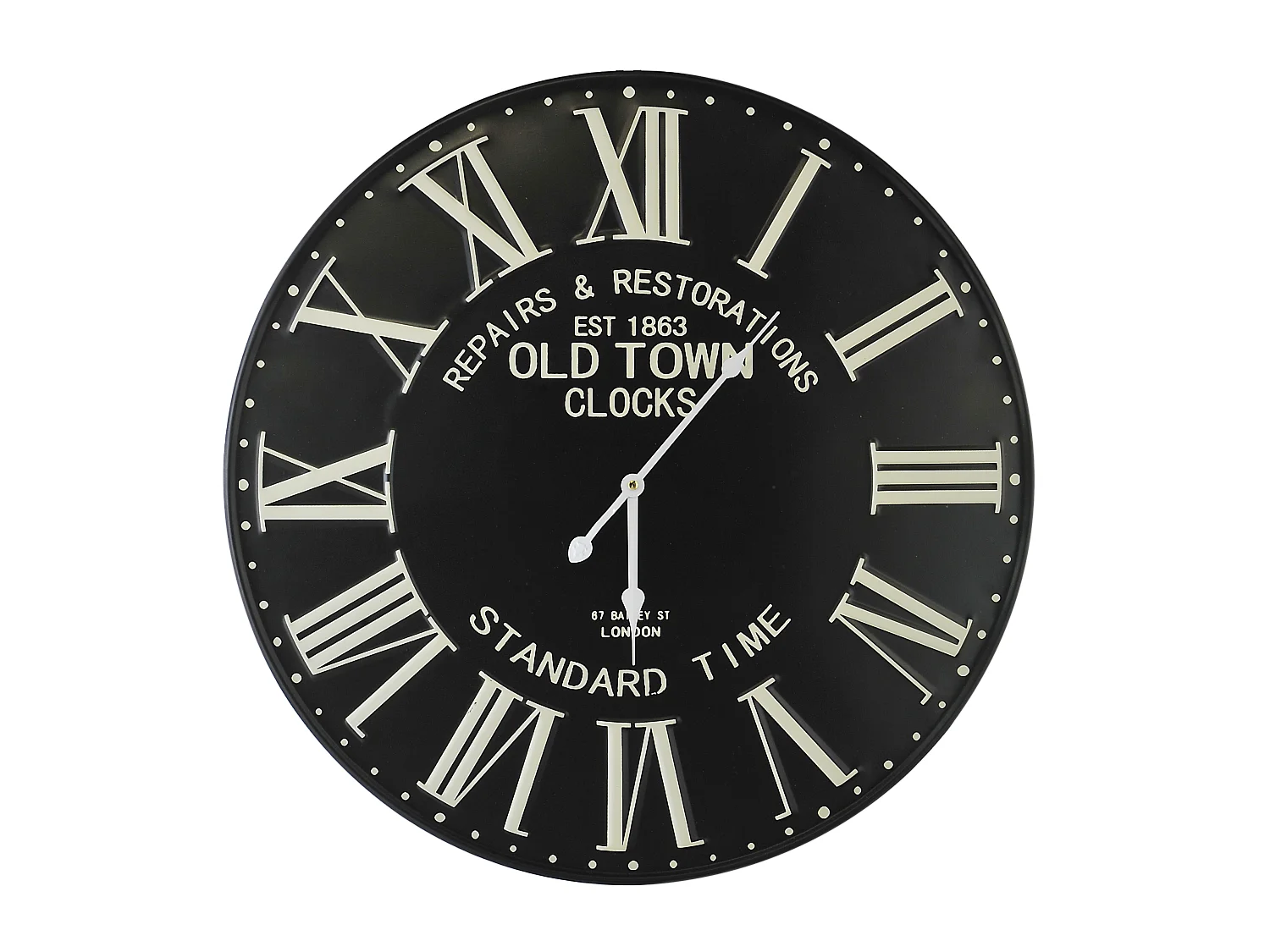 Horloge ronde métal noir 58cm