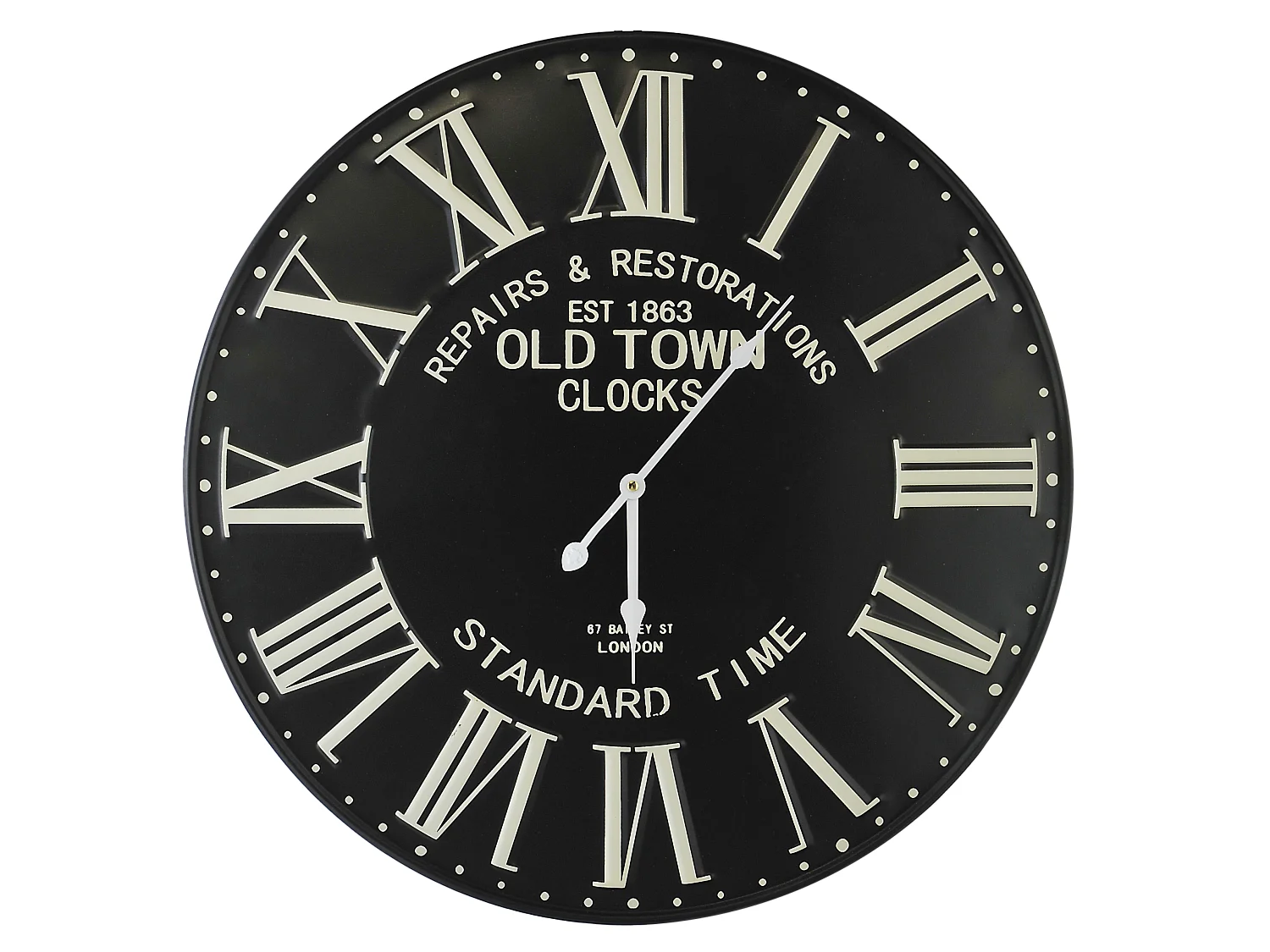 Horloge ronde métal noir 58cm