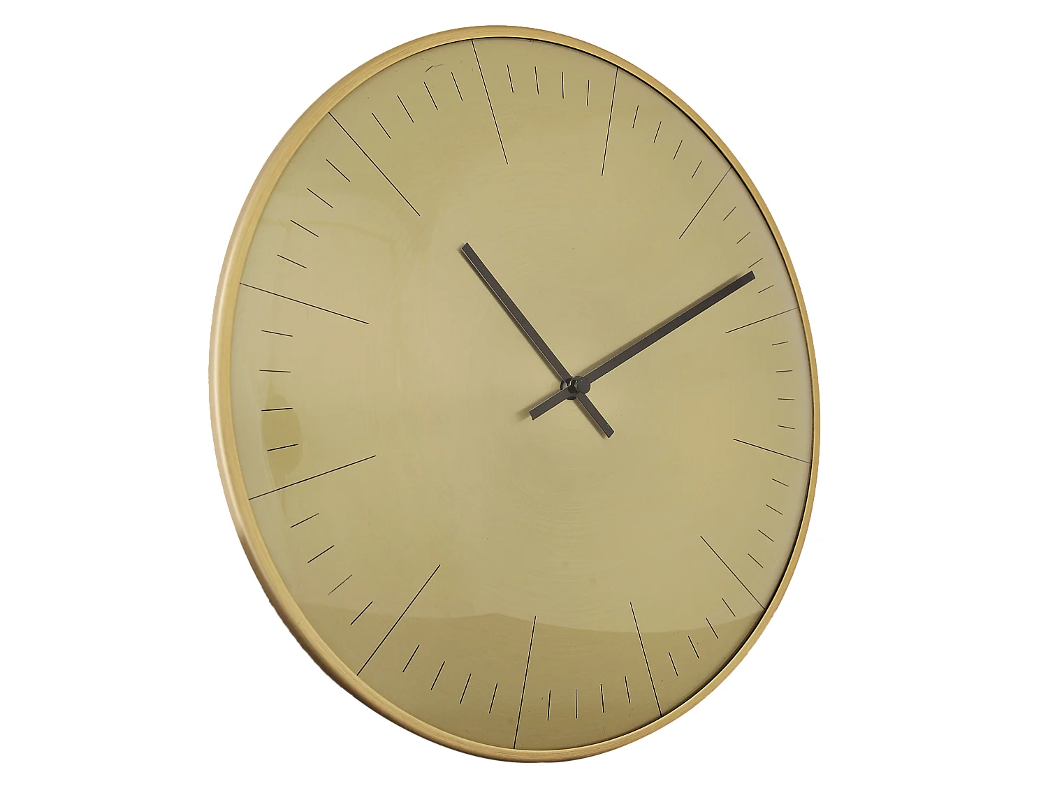 Horloge ronde convexe dorée 30cm