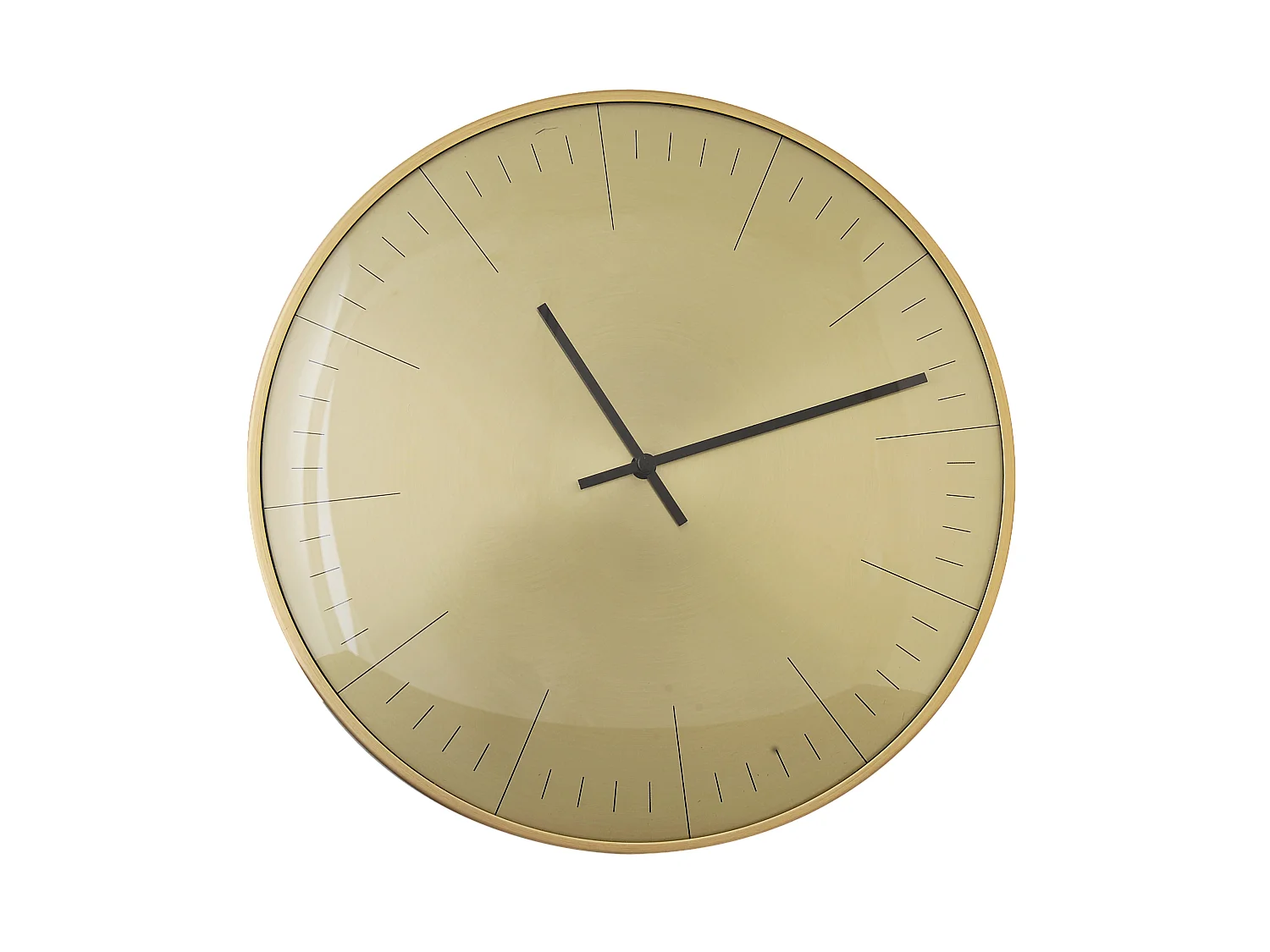 Horloge ronde convexe dorée 30cm
