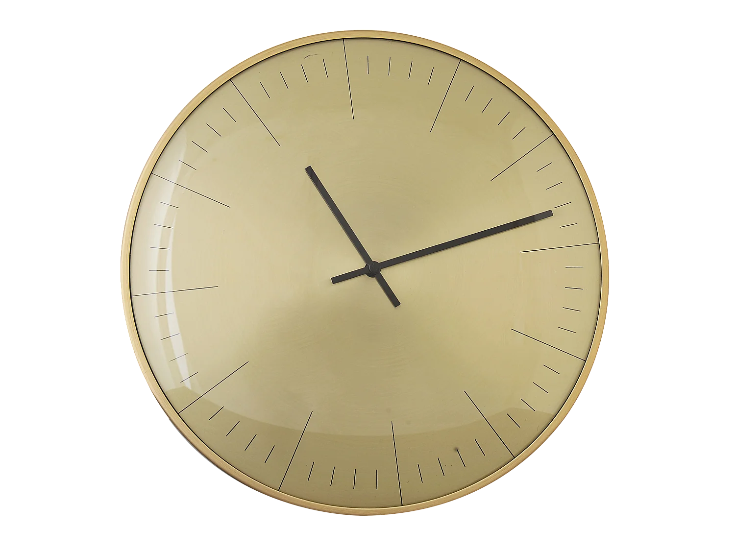 Horloge ronde convexe dorée 30cm