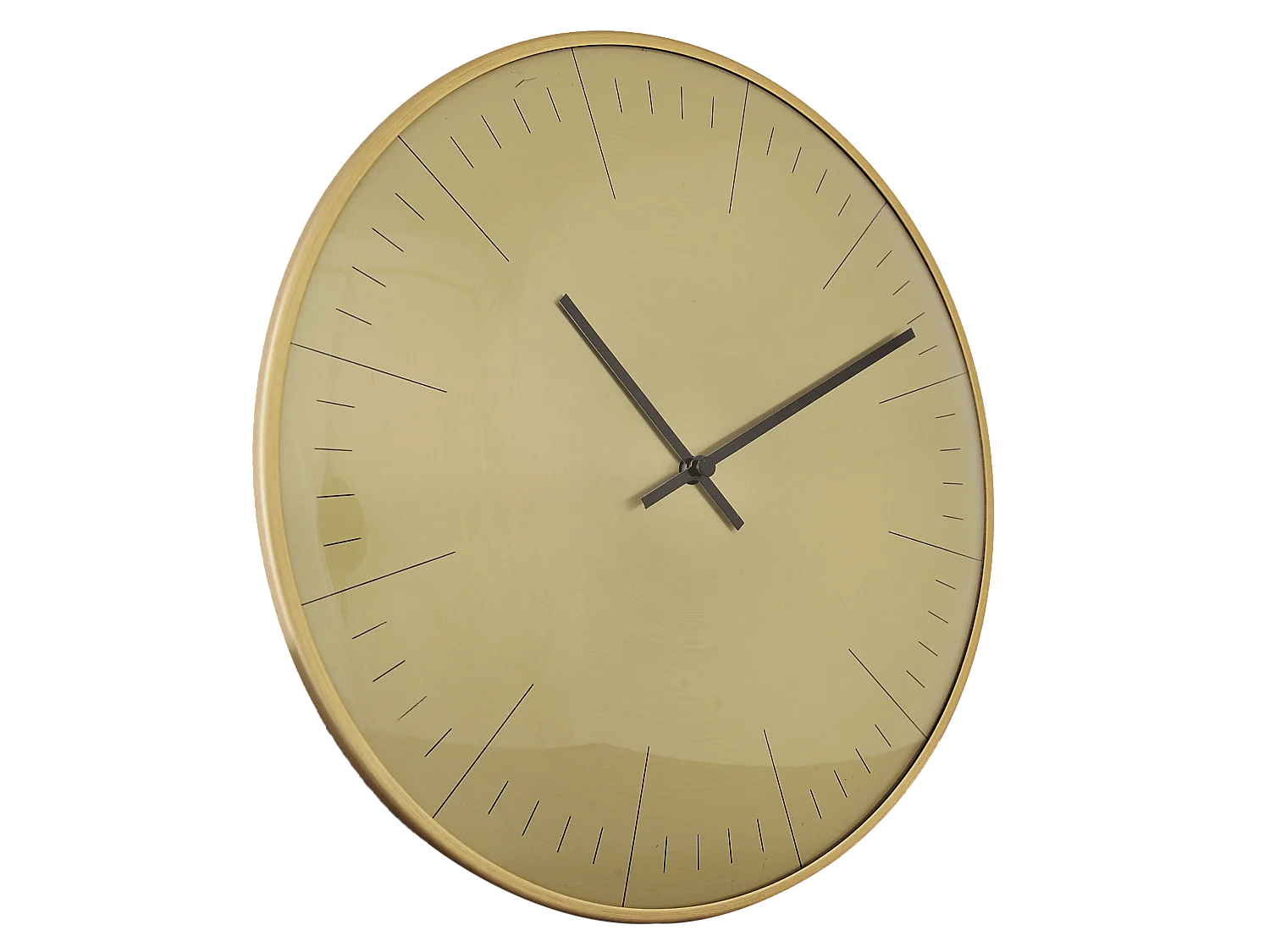 Horloge ronde convexe dorée 30cm