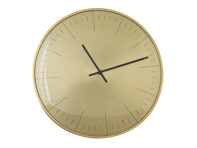 Horloge ronde convexe dorée 30cm