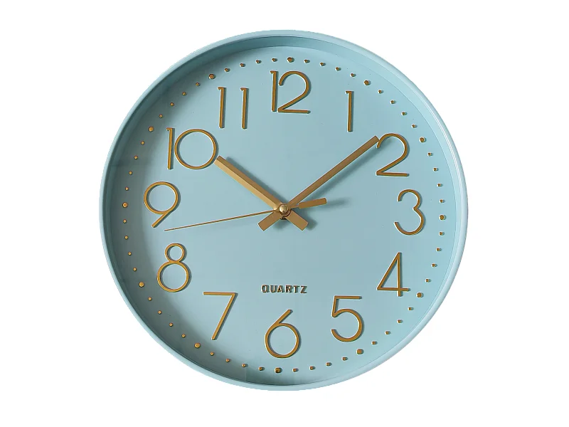 Horloge color block bleu ciel 30,5cm