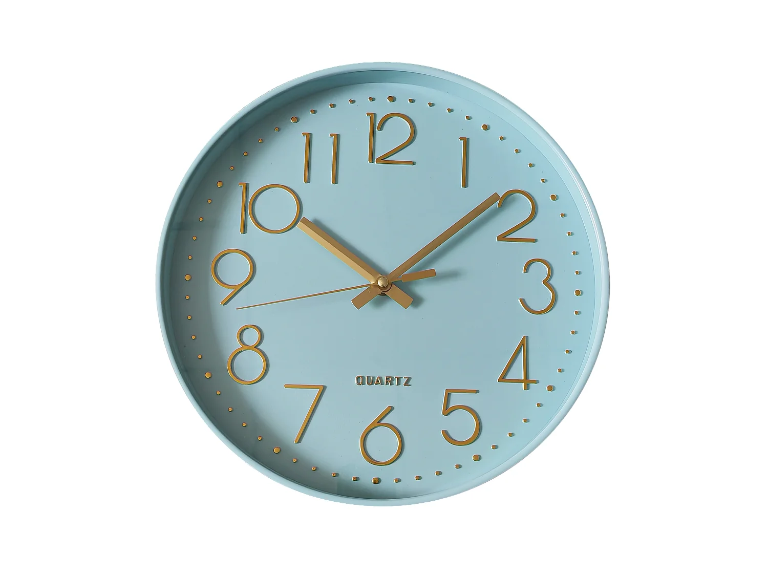 Horloge color block bleu ciel 30,5cm
