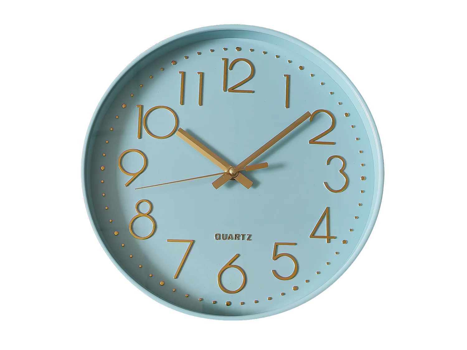 Horloge color block bleu ciel 30,5cm