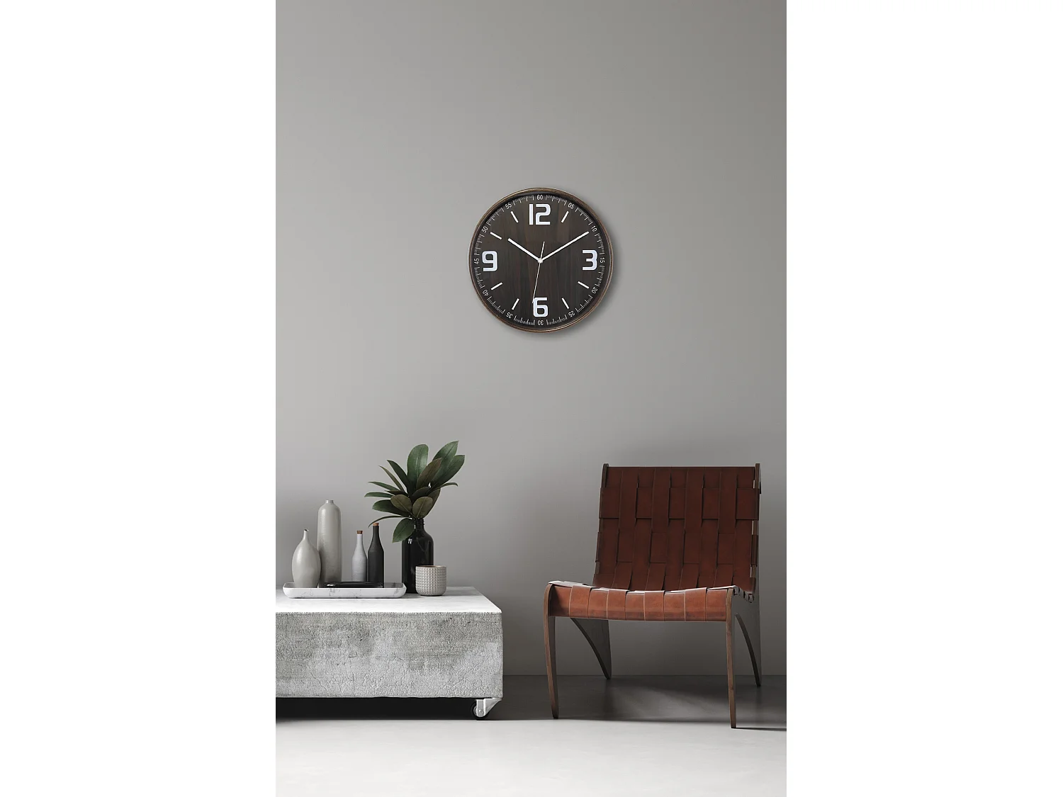 Horloge ronde en bois 32cm
