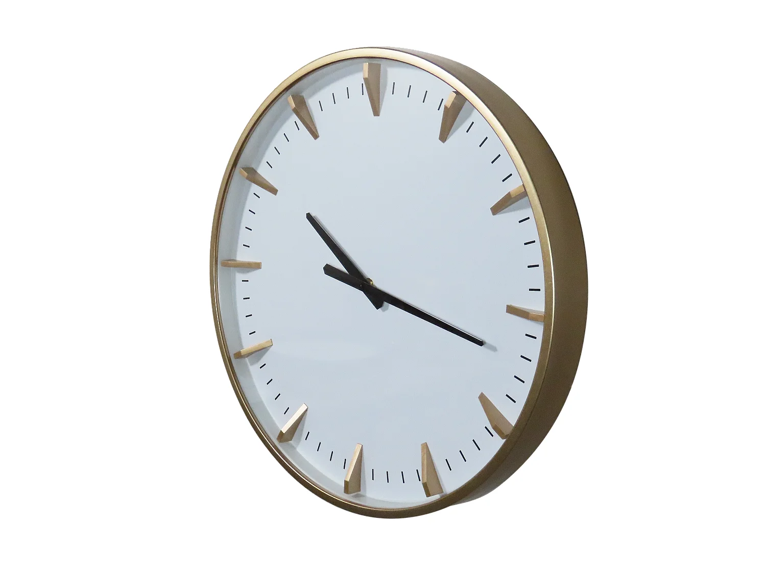 Horloge blanche et dorée 50cm