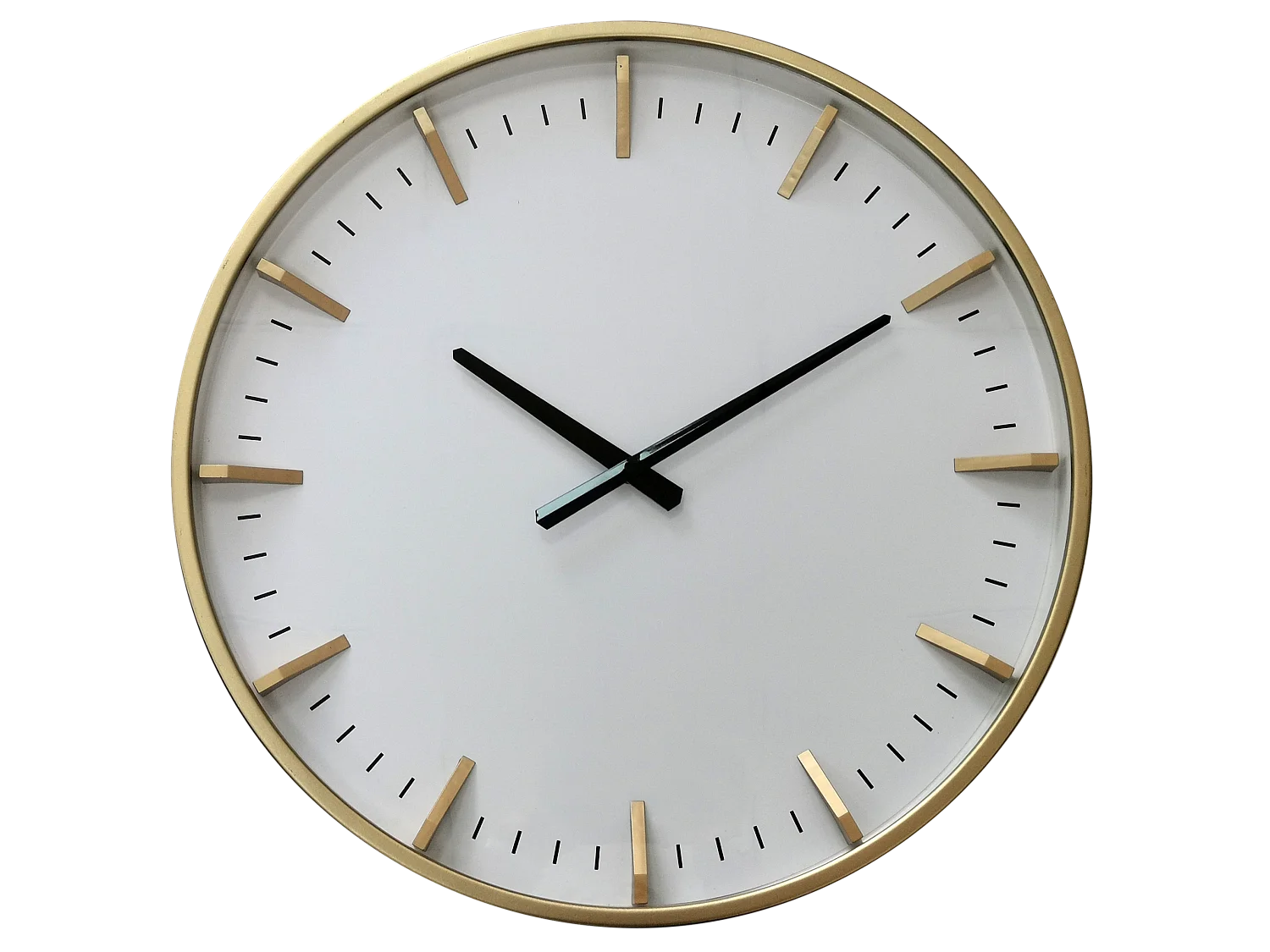 Horloge blanche et dorée 50cm