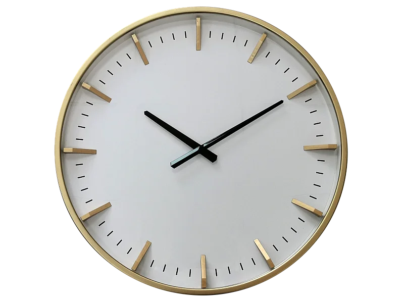 Horloge blanche et dorée 50cm