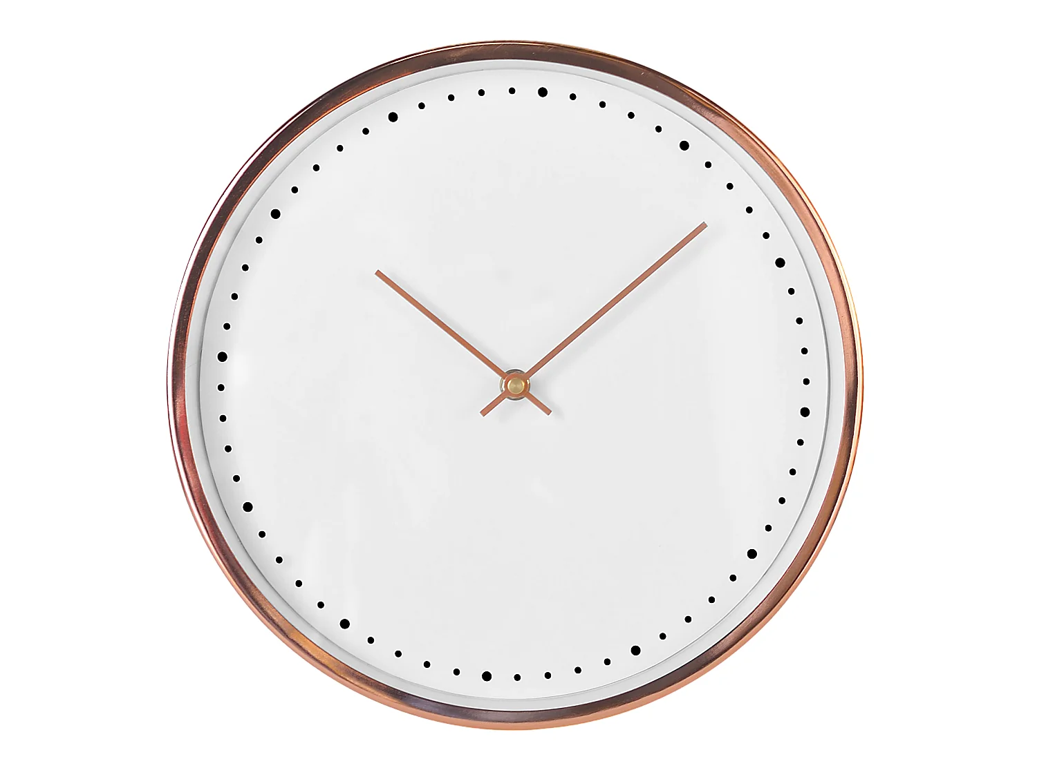 Horloge ronde or rose et blanche 30cm
