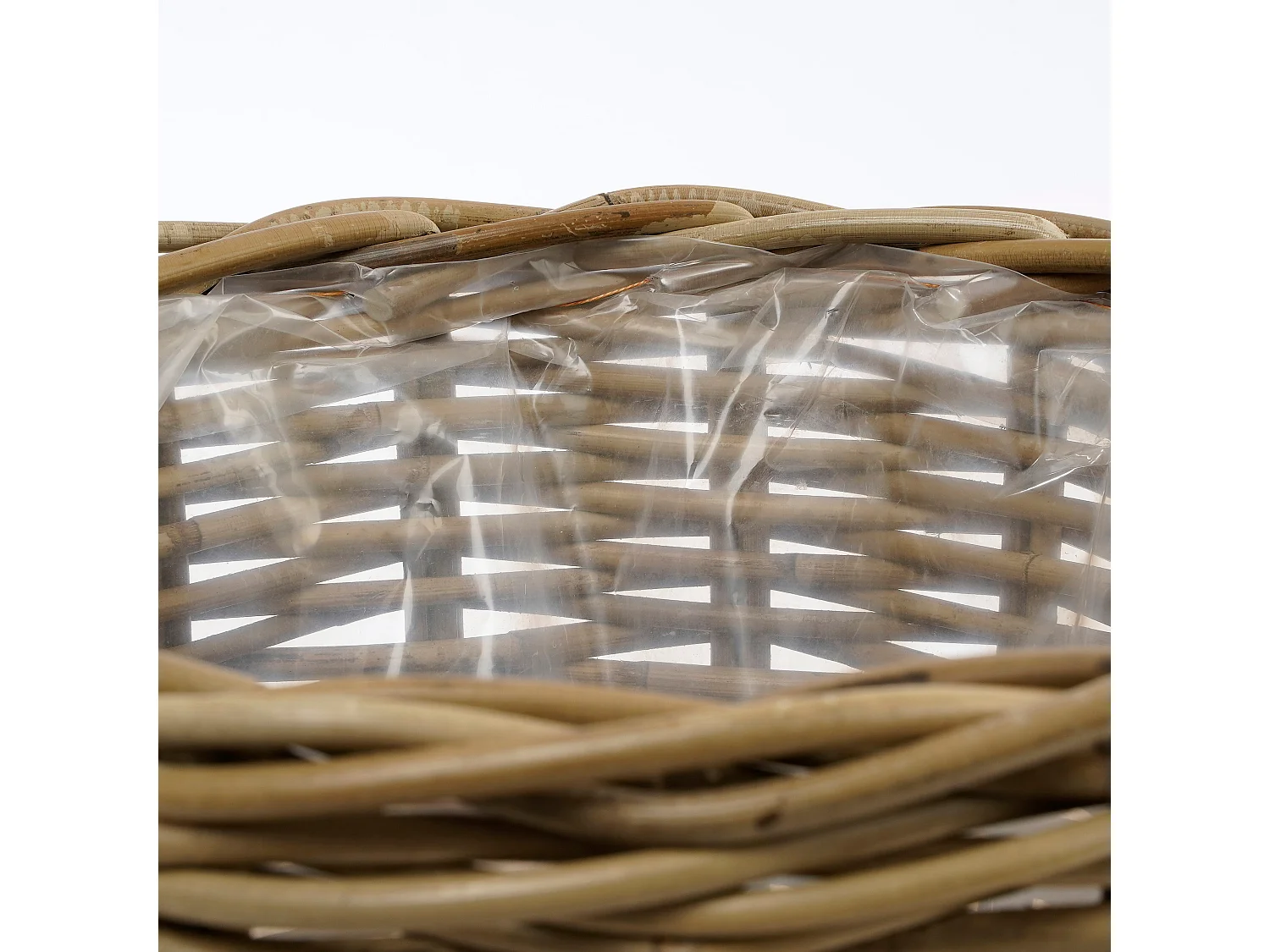 Pflanzenkorbe-Set Garten aus Rattan - 40 x Ø43 - Grau - MARCIA