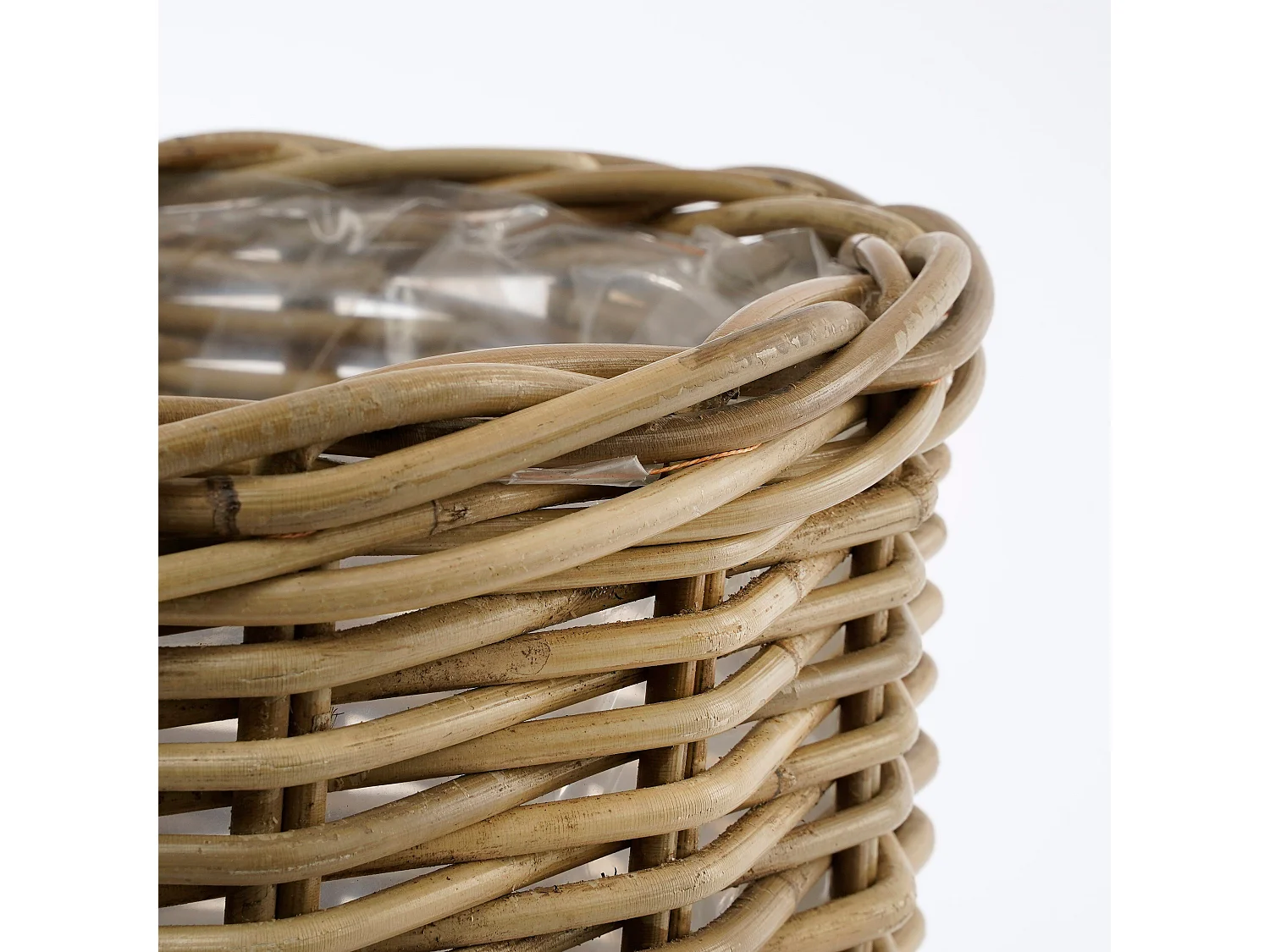 Pflanzenkorbe-Set Garten aus Rattan - 40 x Ø43 - Grau - MARCIA