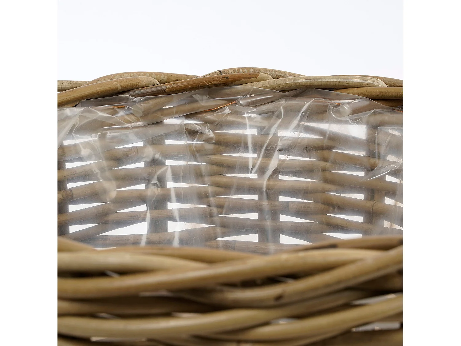 Pflanzenkorbe-Set Garten aus Rattan - 40 x Ø43 - Grau - MARCIA