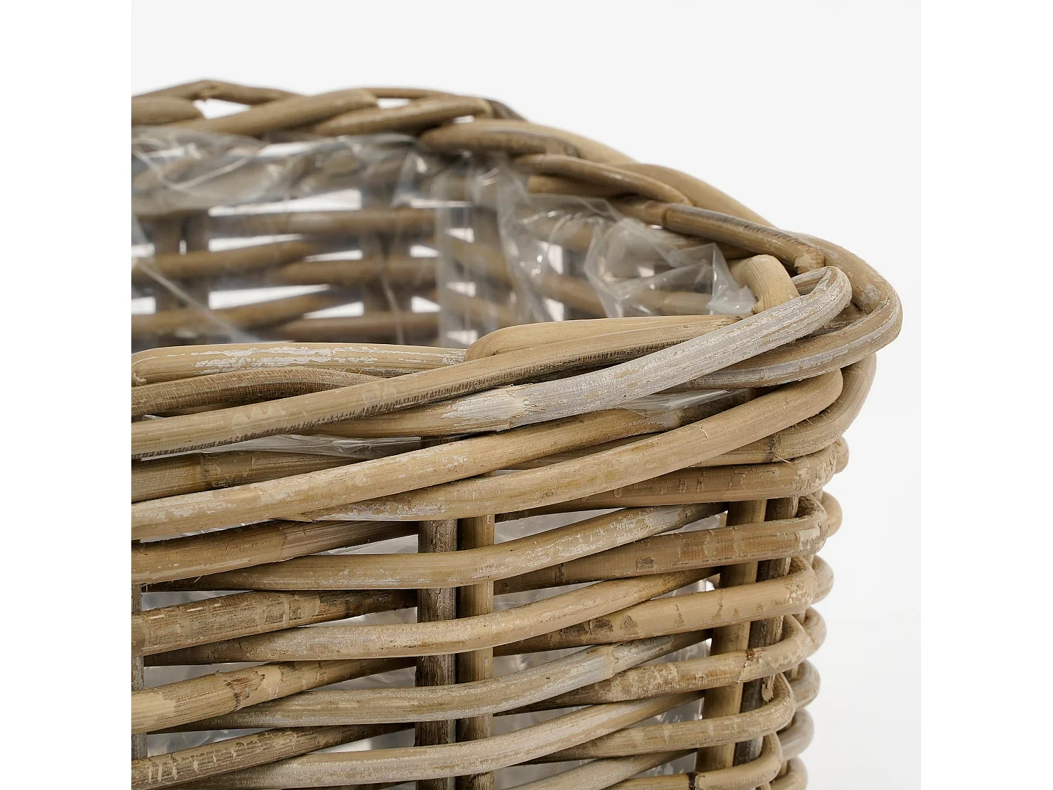 Pflanzenkorbe-Set Garten aus Rattan - 33 x 33 x 30 - Grau - MARCIA