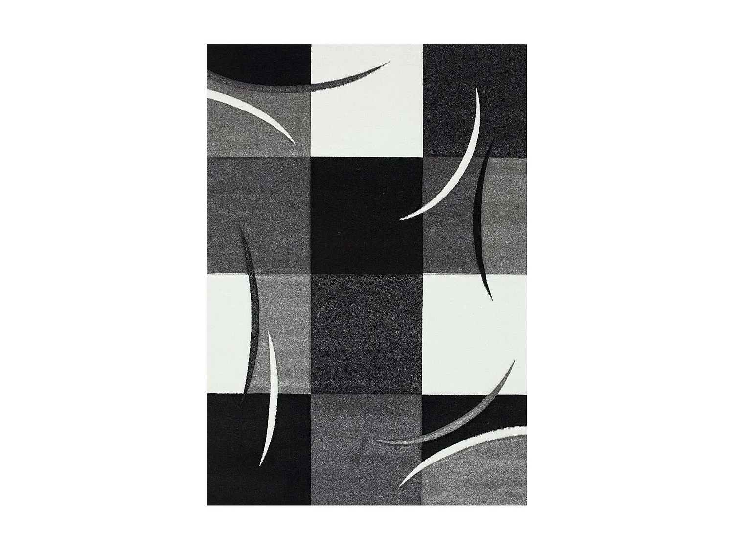 tapis salon 120x170 tissé gris rectangle motif géométrique ABSTRATA