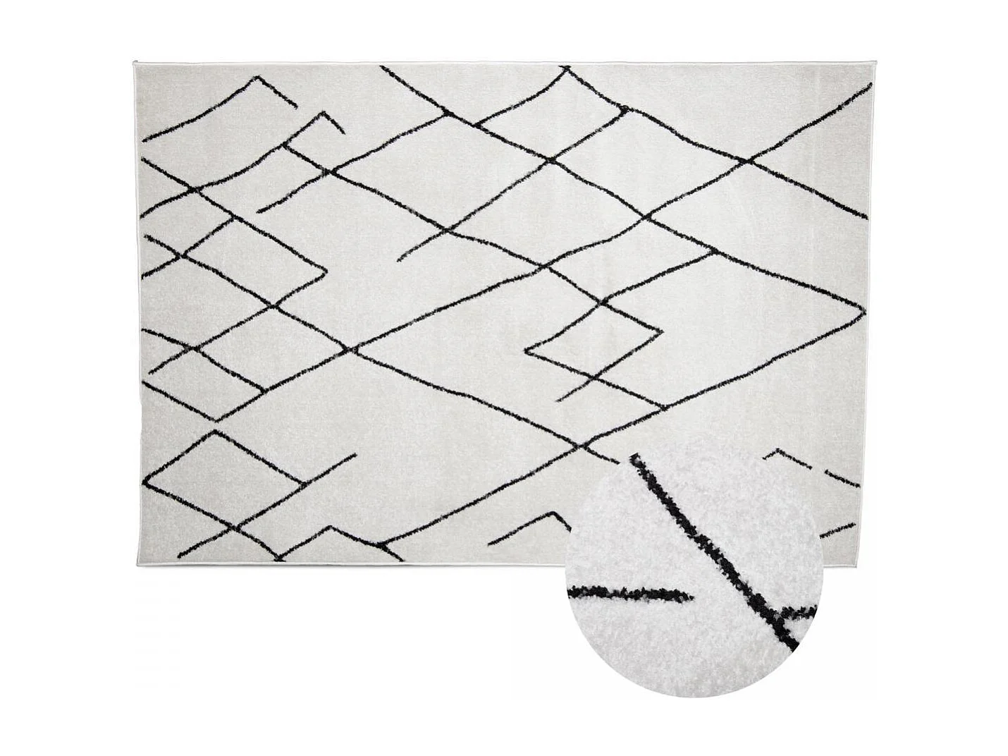 Tappeto berbero 200x280 tessuto con motivi tribali NALADON crema