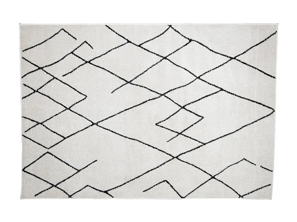 Tapis berbère 200x280 tissé motifs tribaux NALADON crème