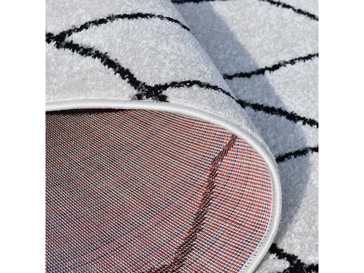 Tappeto berbero 200x280 tessuto con motivi tribali NALADON crema