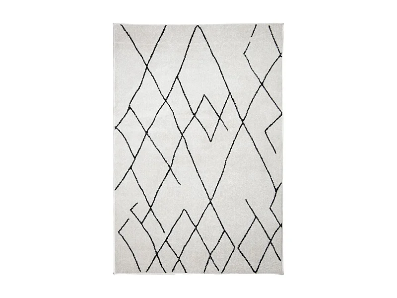 Tapis berbère 200x280 tissé motifs tribaux NALADON crème