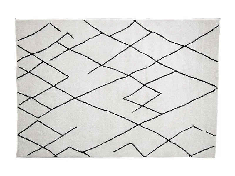 Tapis berbère 200x280 tissé motifs tribaux NALADON crème