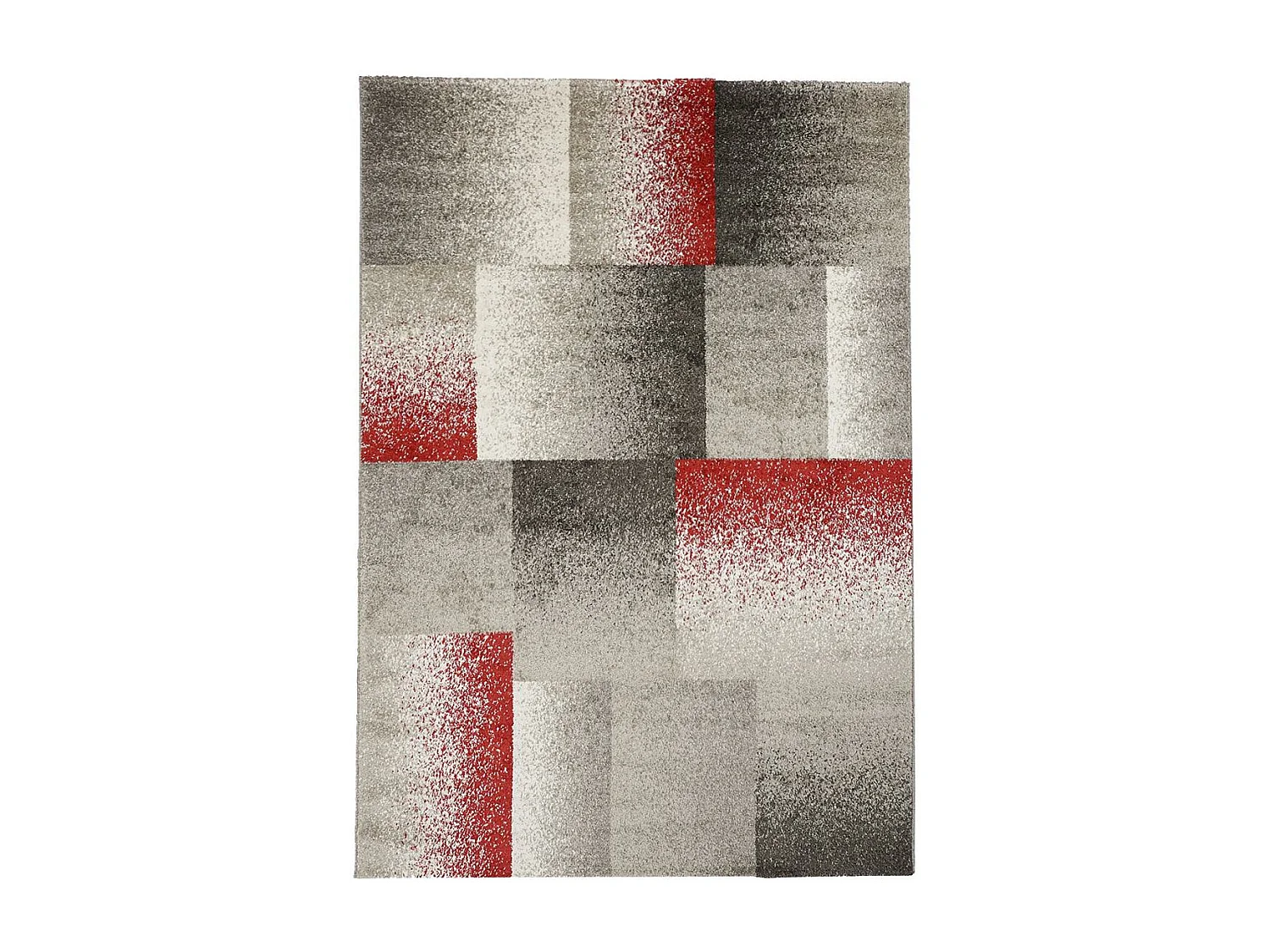 tapis chambre 60x110 tissé gris et beige rectangle motif géométrique DERBY A