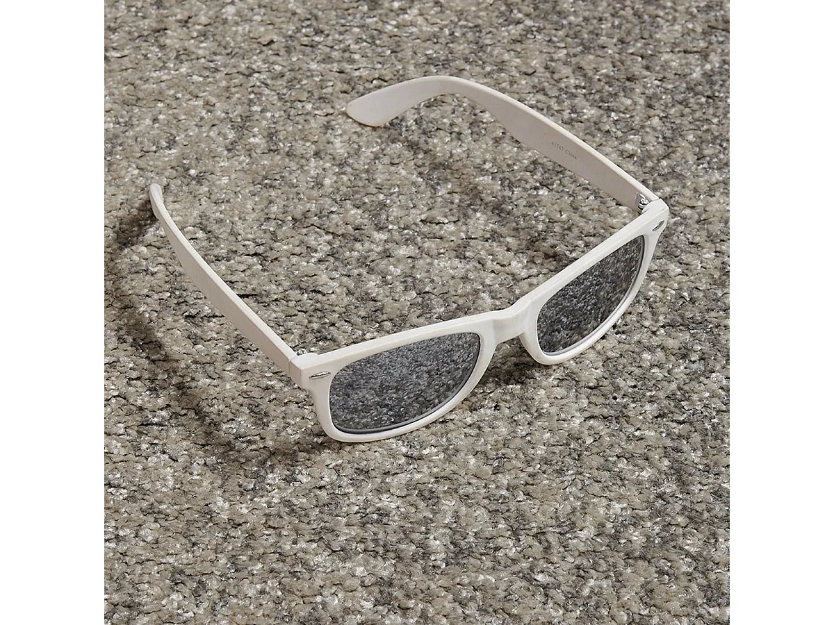 tappeto per camera 60x110 intrecciato motivo geometrico rettangolo grigio e beige DERBY A
