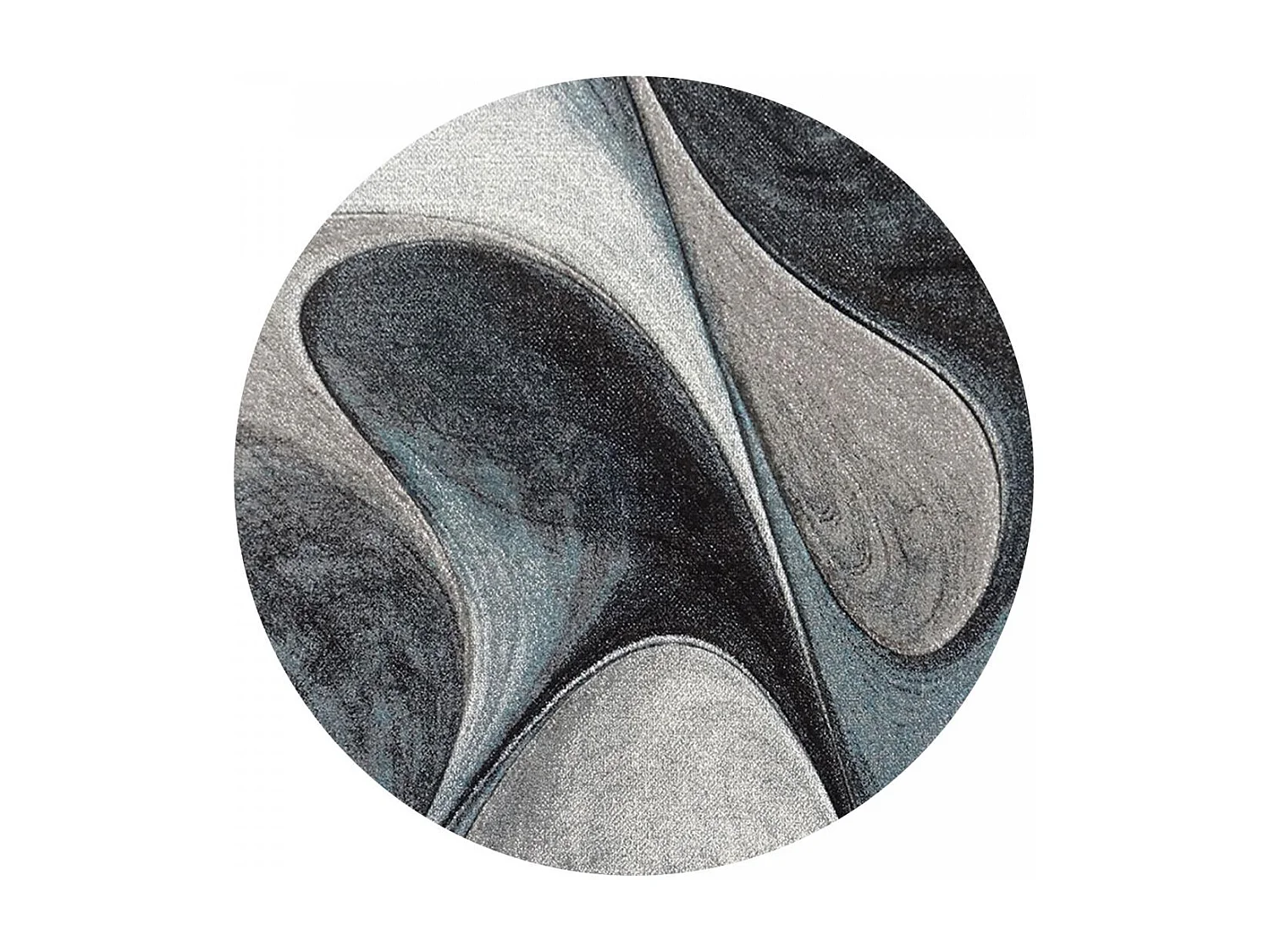 tapis entrée 60x110 tissé bleu et gris rectangle Motif rond GARCA