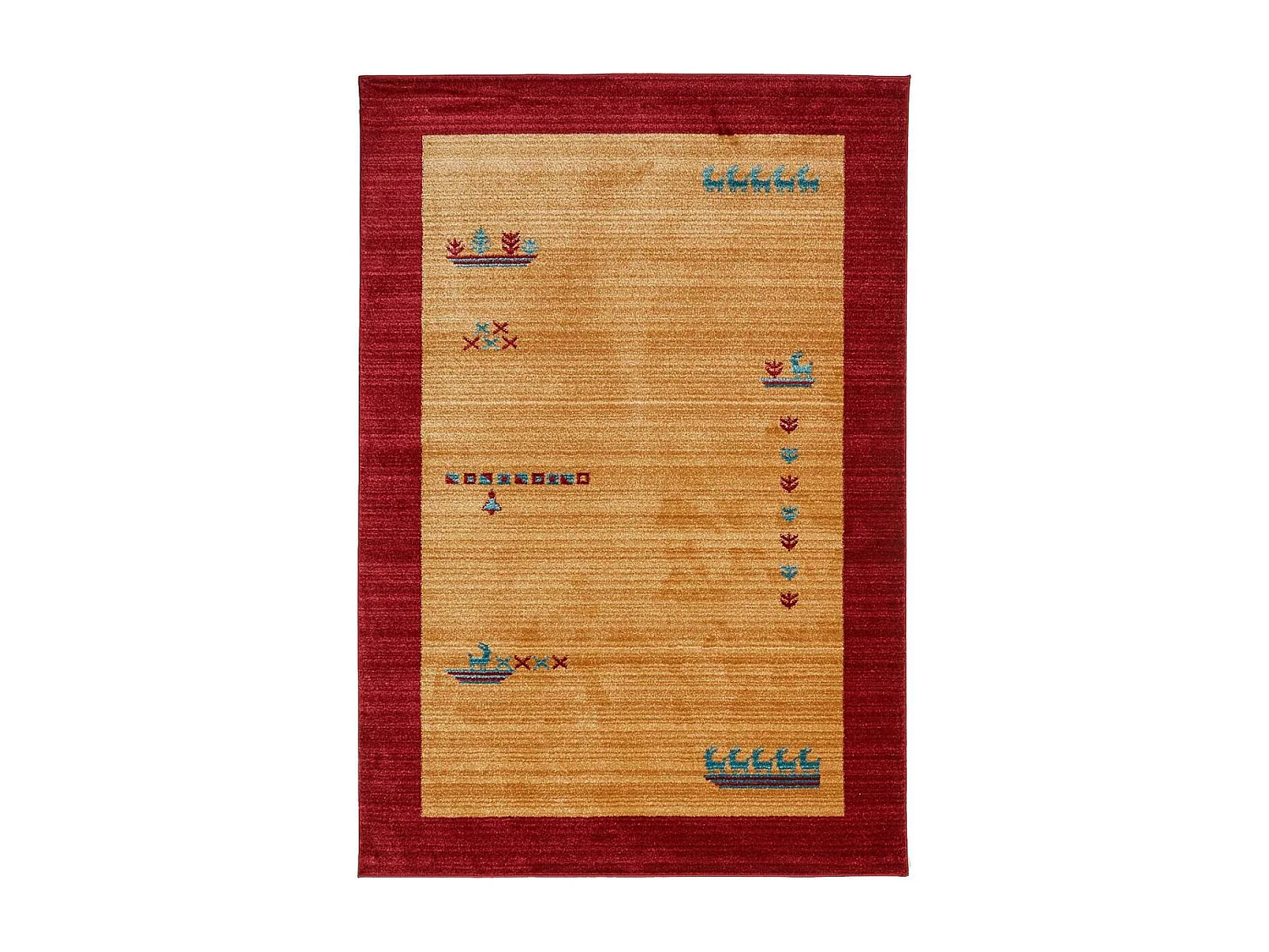 tapis salon 120x180 tissé beige rectangle motif simple CHOBAY 7